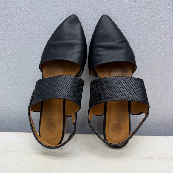 Coclico Black Leather Driggs Pointed Flats Size 36 - Picture 6 of 9